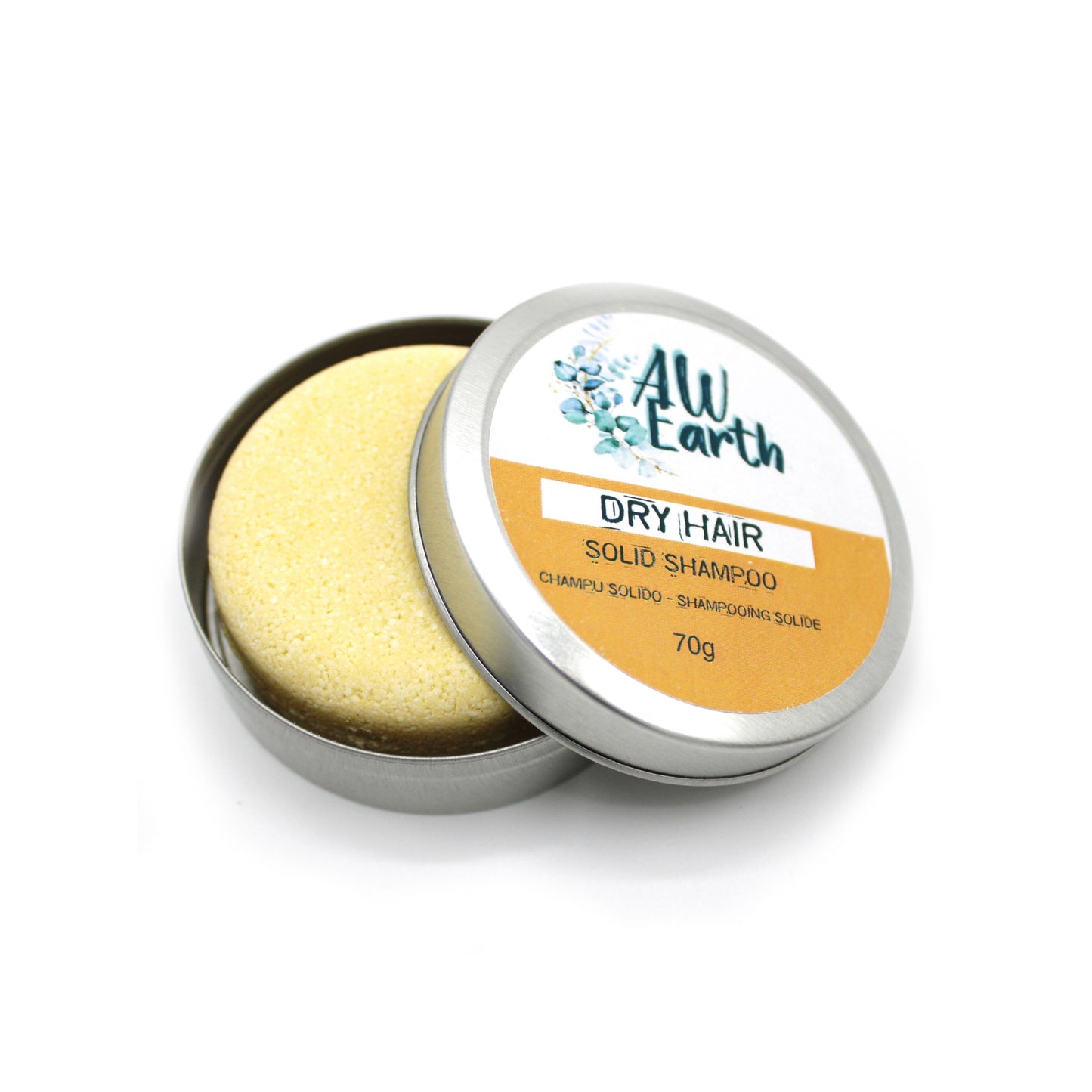 Champú Artesanal Solido en Lata - Cabello Seco - 70grs.