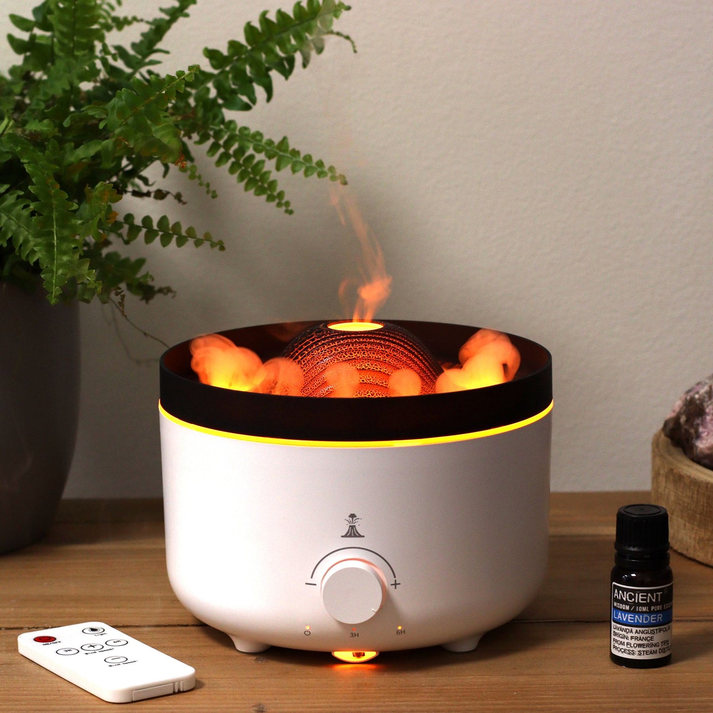 Lavender Essence & Dual-Color Volcano Diffuser Combo