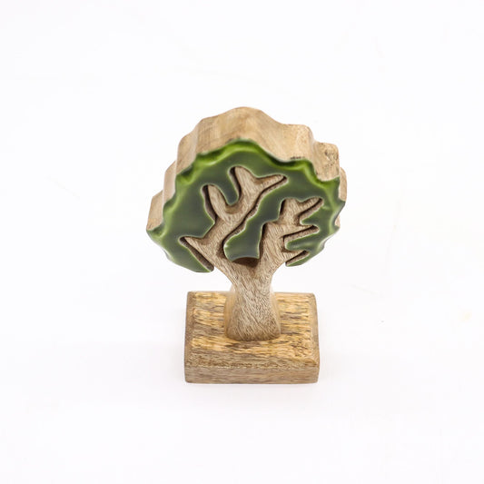 Perdido en el bosque - Decoración de madera 3D de un solo árbol - 20x10cm