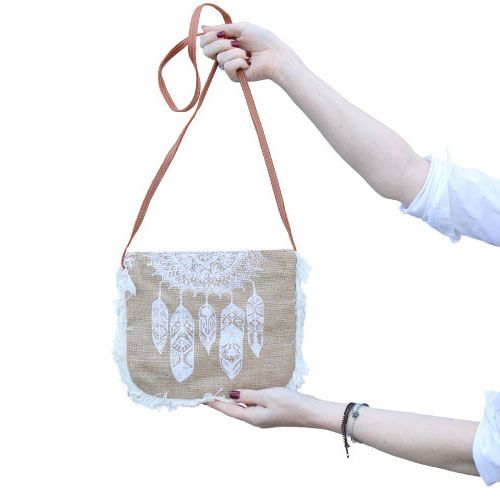 Bolso con flecos - Estampado Mandela
