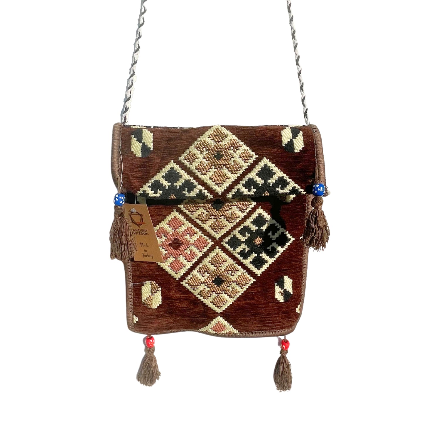 Bolso bandolera Kilim de chocolate