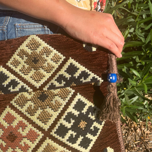 Bolso bandolera Kilim de chocolate
