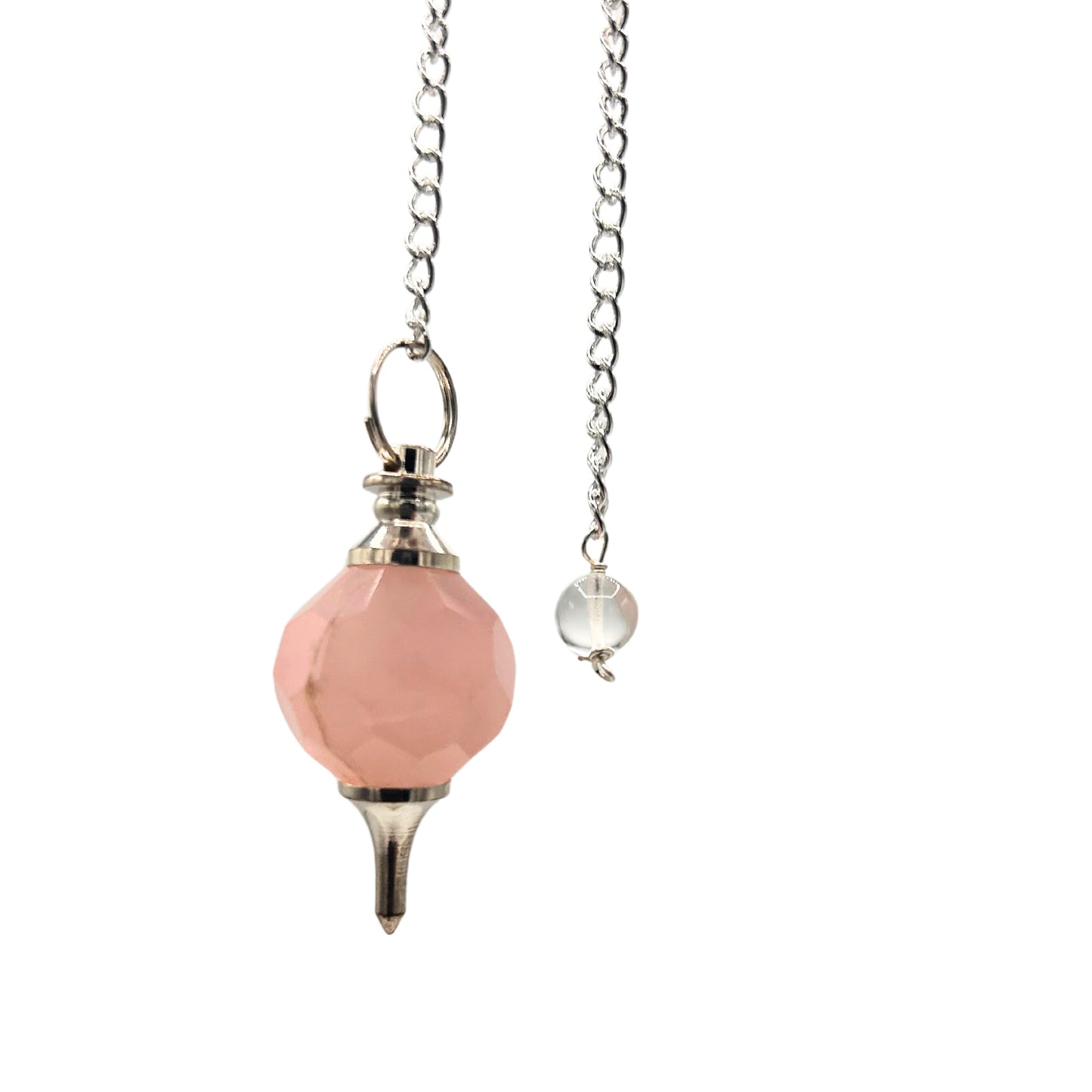 Péndulo de piedra preciosa facetada - Cuarzo rosa