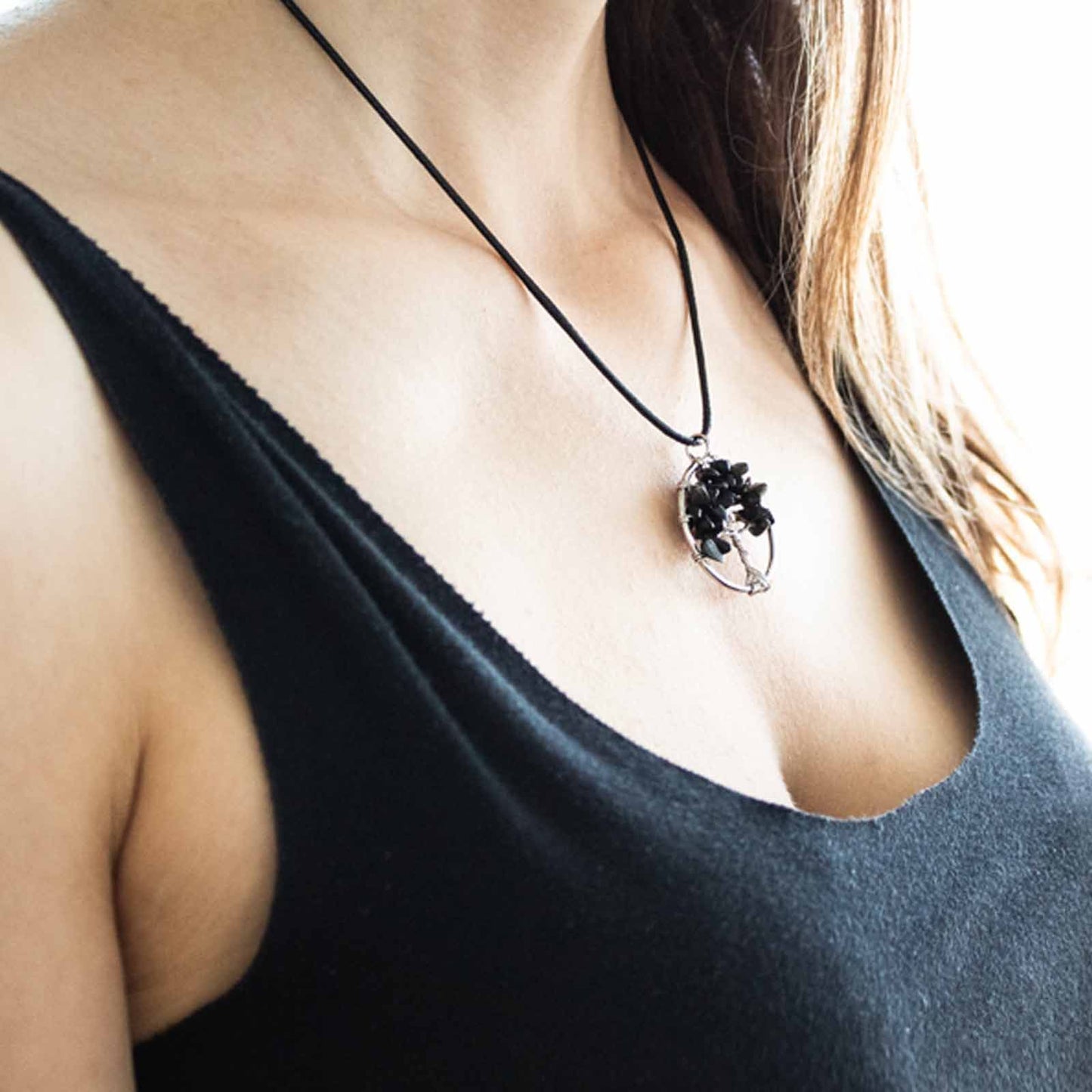 Colgante Árbol de la Vida - Ágata Negra