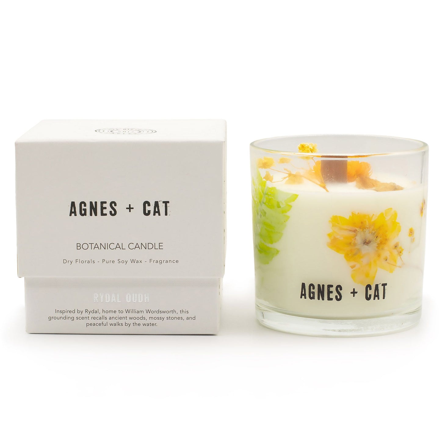 Vela de Cera de Soja Botánica Agnes + Cat - Rydal Oudh