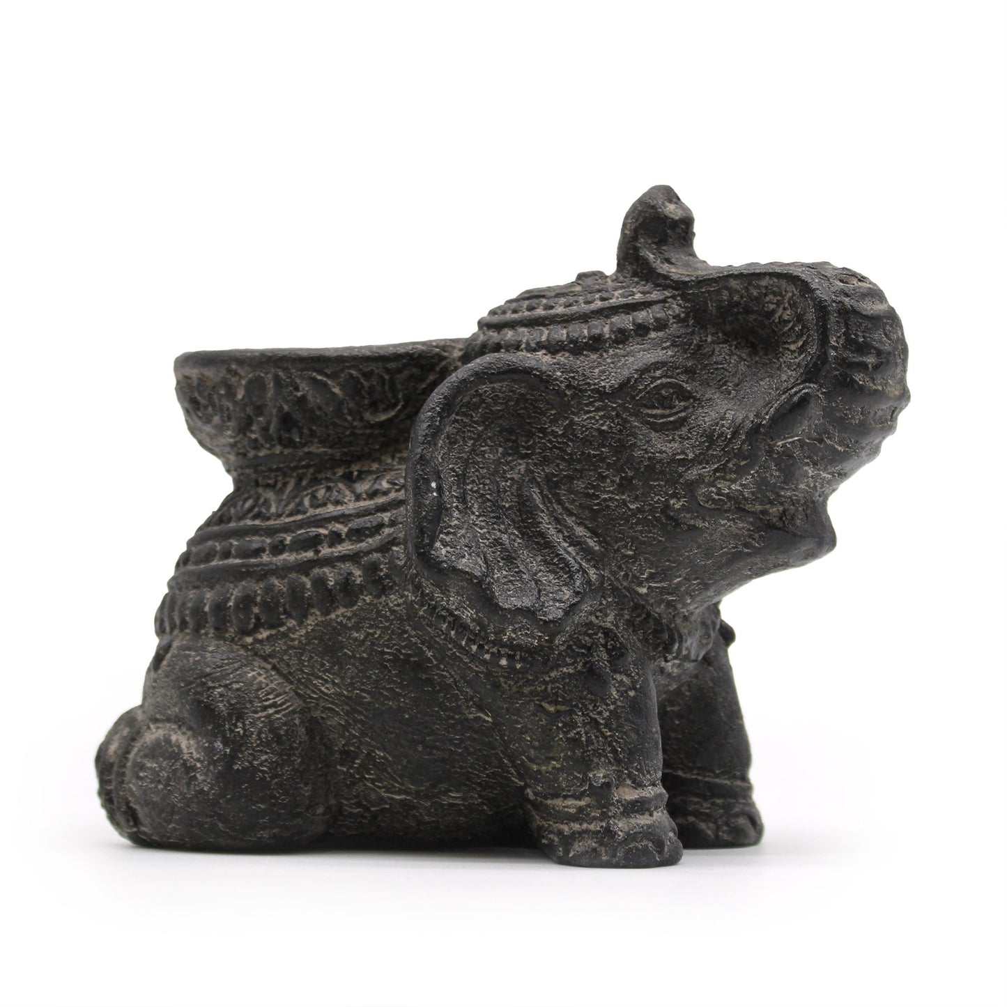 Porta Incienso y Candelabro Elefante(antiguo negro)