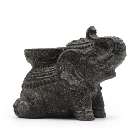 Porta Incienso y Candelabro Elefante(antiguo negro)