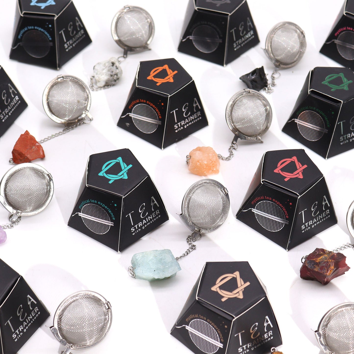 Colador de té de piedras preciosas de cristal crudo - Cuarzo de roca