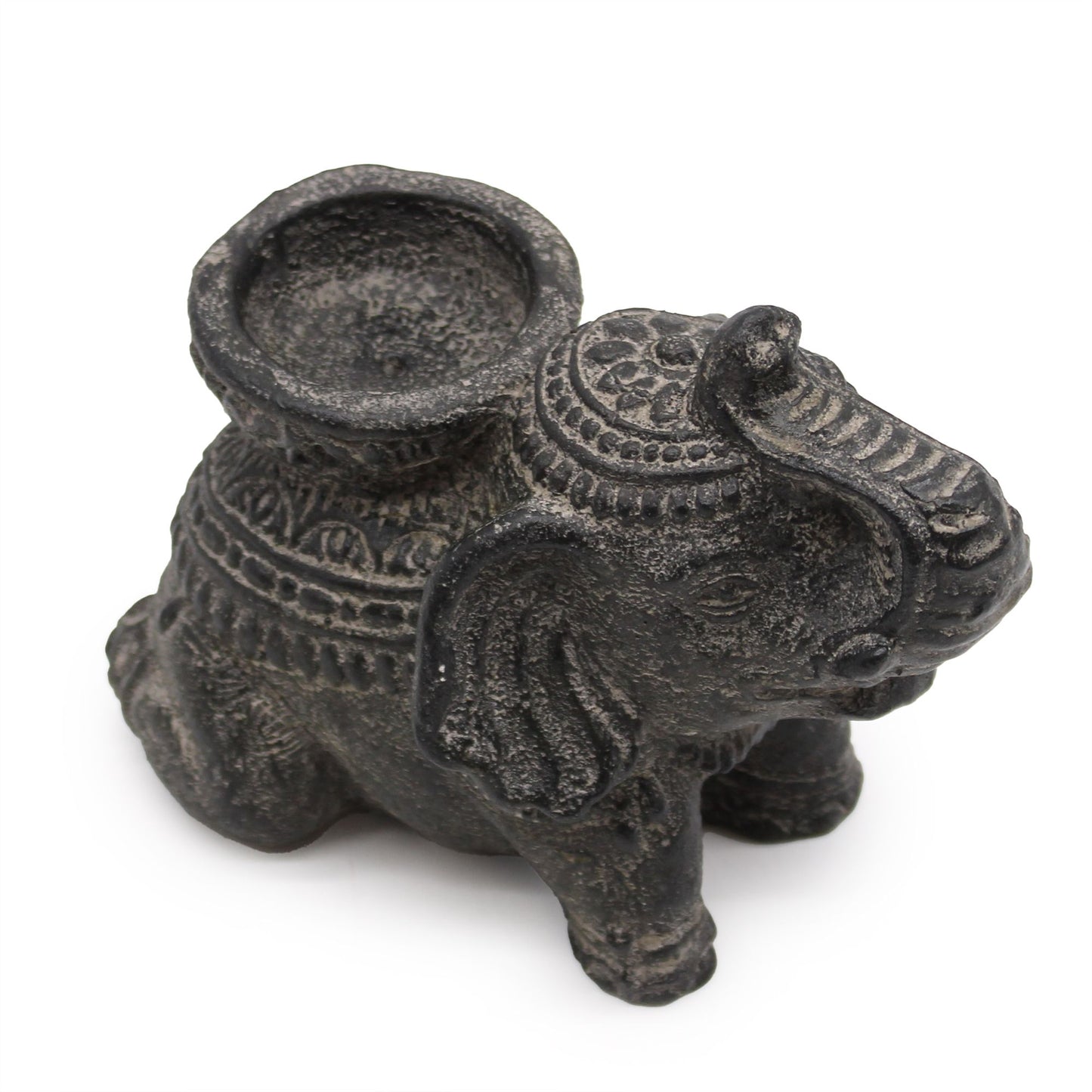 Porta Incienso y Candelabro Elefante(antiguo negro)