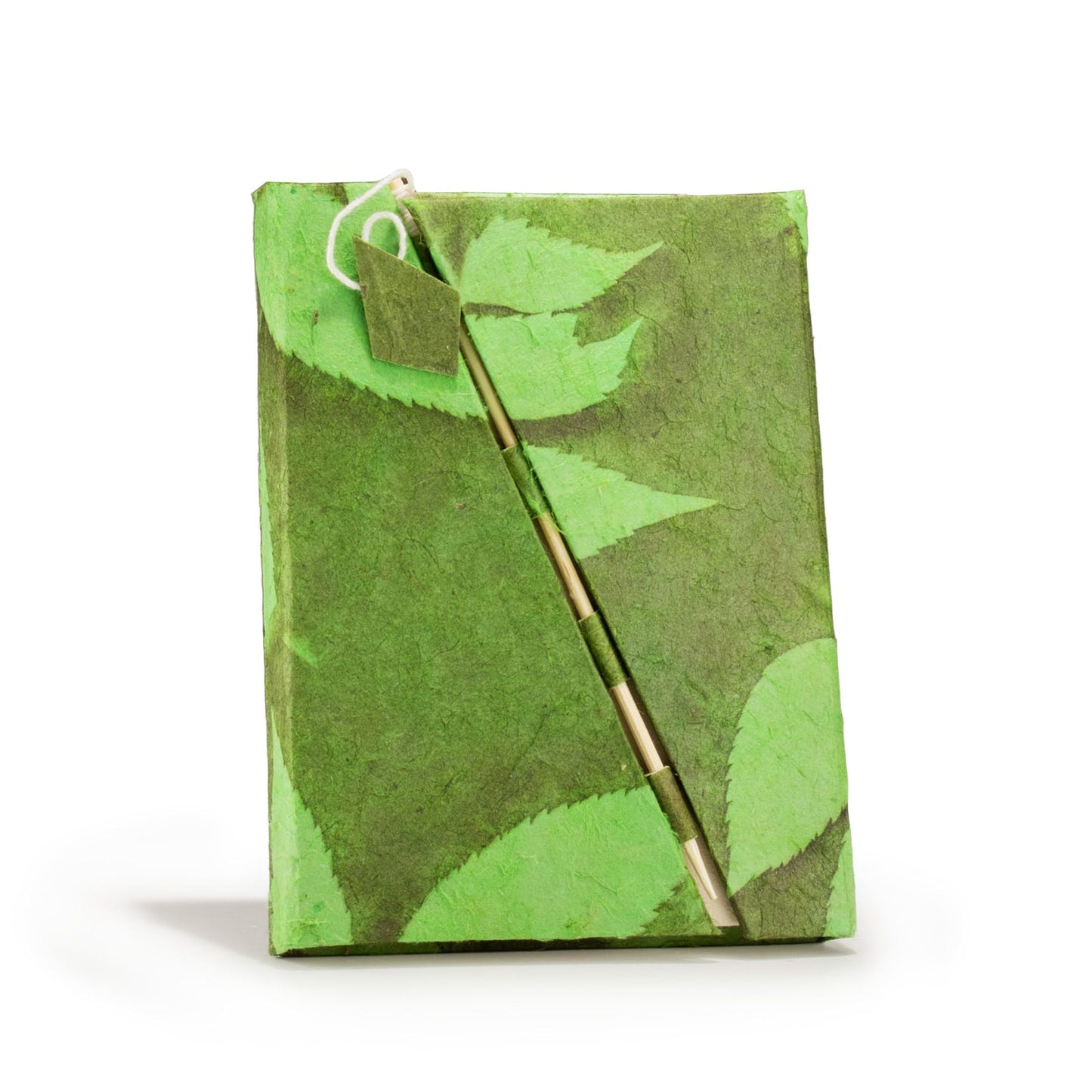 Lokta Bold Floral Bamboo Lock Notebook – Mediano (15x12cm) – 45 Hojas – Verde musgo