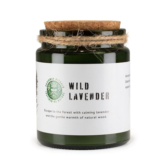 Vela de soja Woodwick Greenman - Lavanda Silvestre