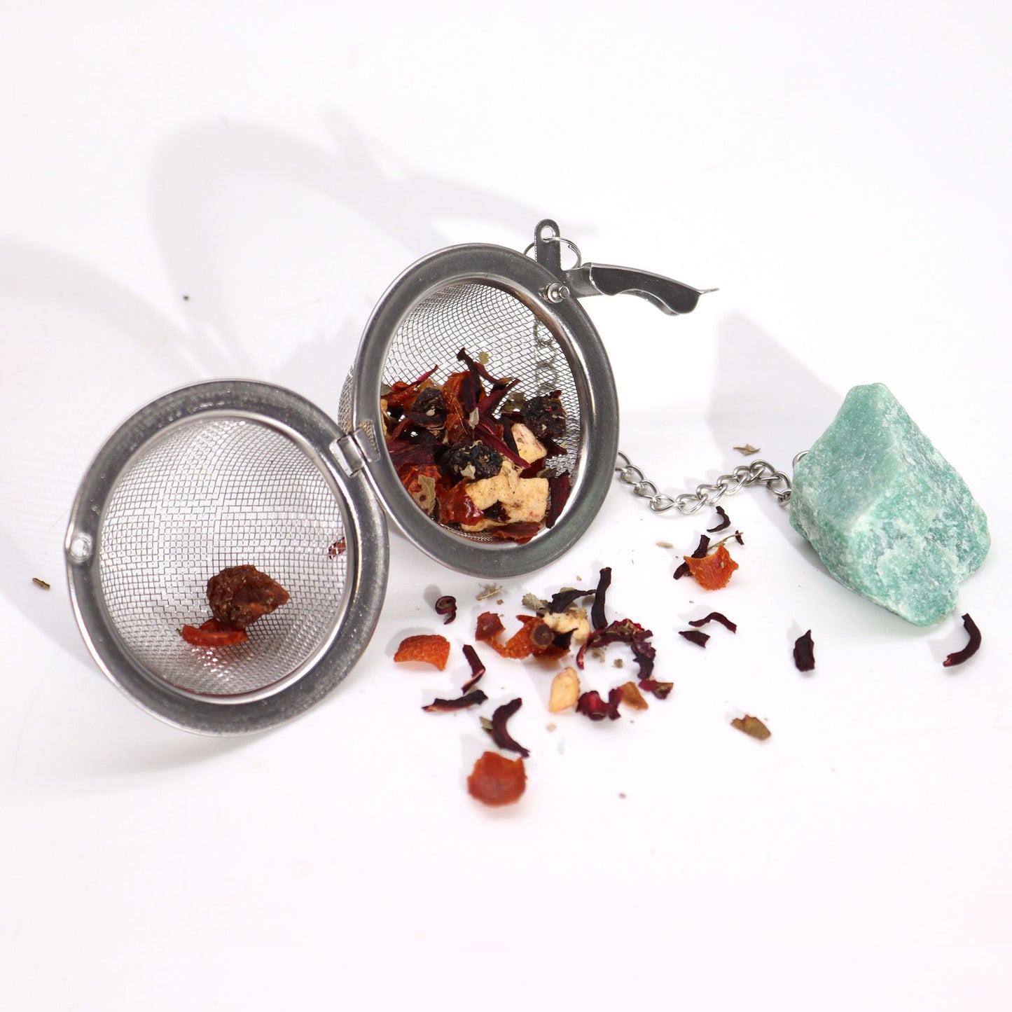 Colador de té de piedras preciosas de cristal crudo - Jaspe rojo
