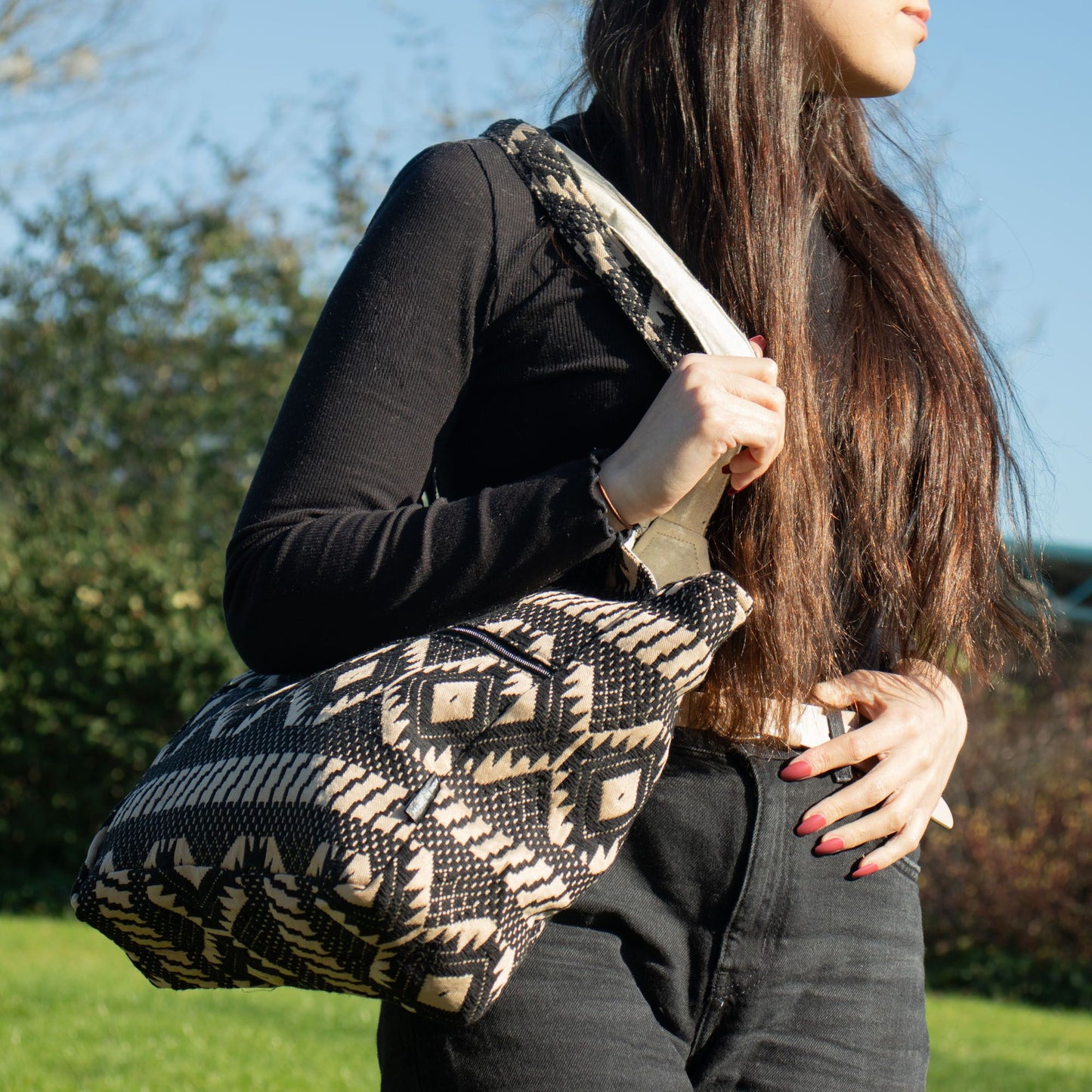 Bolsas Jacquard Naturales – Telar del Desierto – Bolsa Musa Viajera