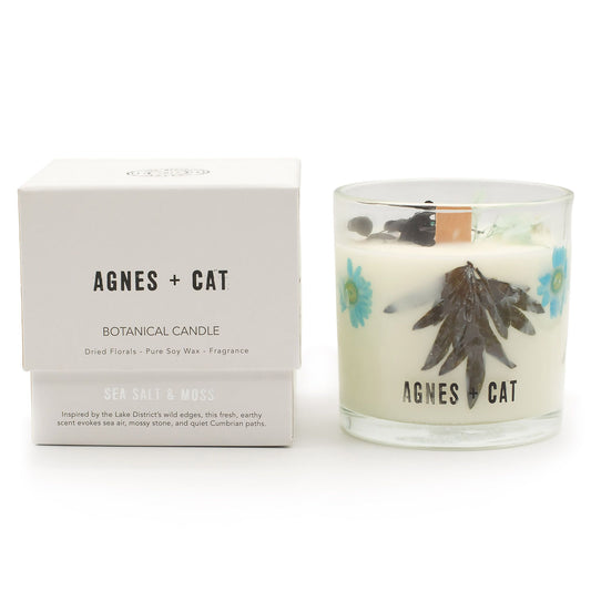 Vela de Cera de Soja Botánica Agnes + Cat - Sal marina y musgo
