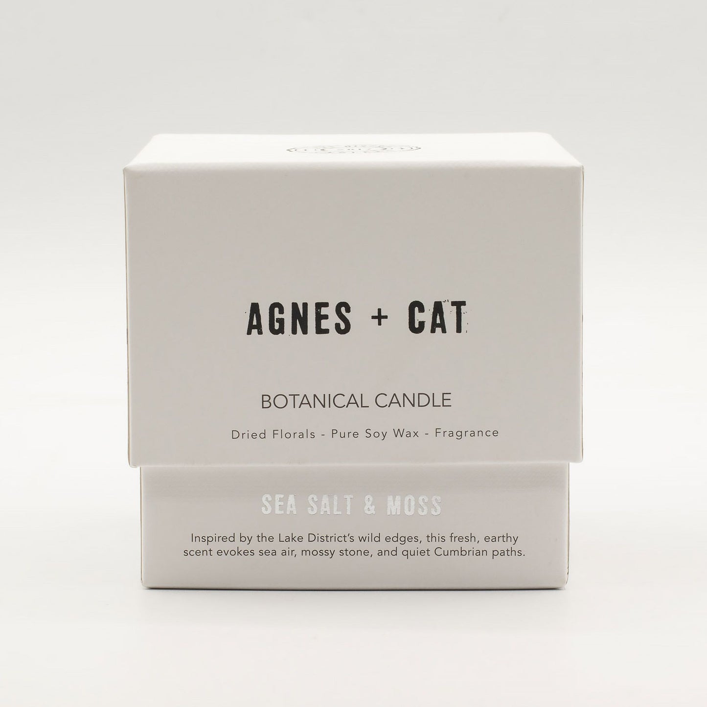 Vela de Cera de Soja Botánica Agnes + Cat - Sal marina y musgo