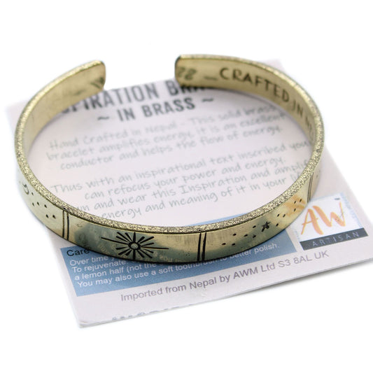 Pulsera de Inspiración - Latón Amanecer, Galaxia, Estrellas, Tierra