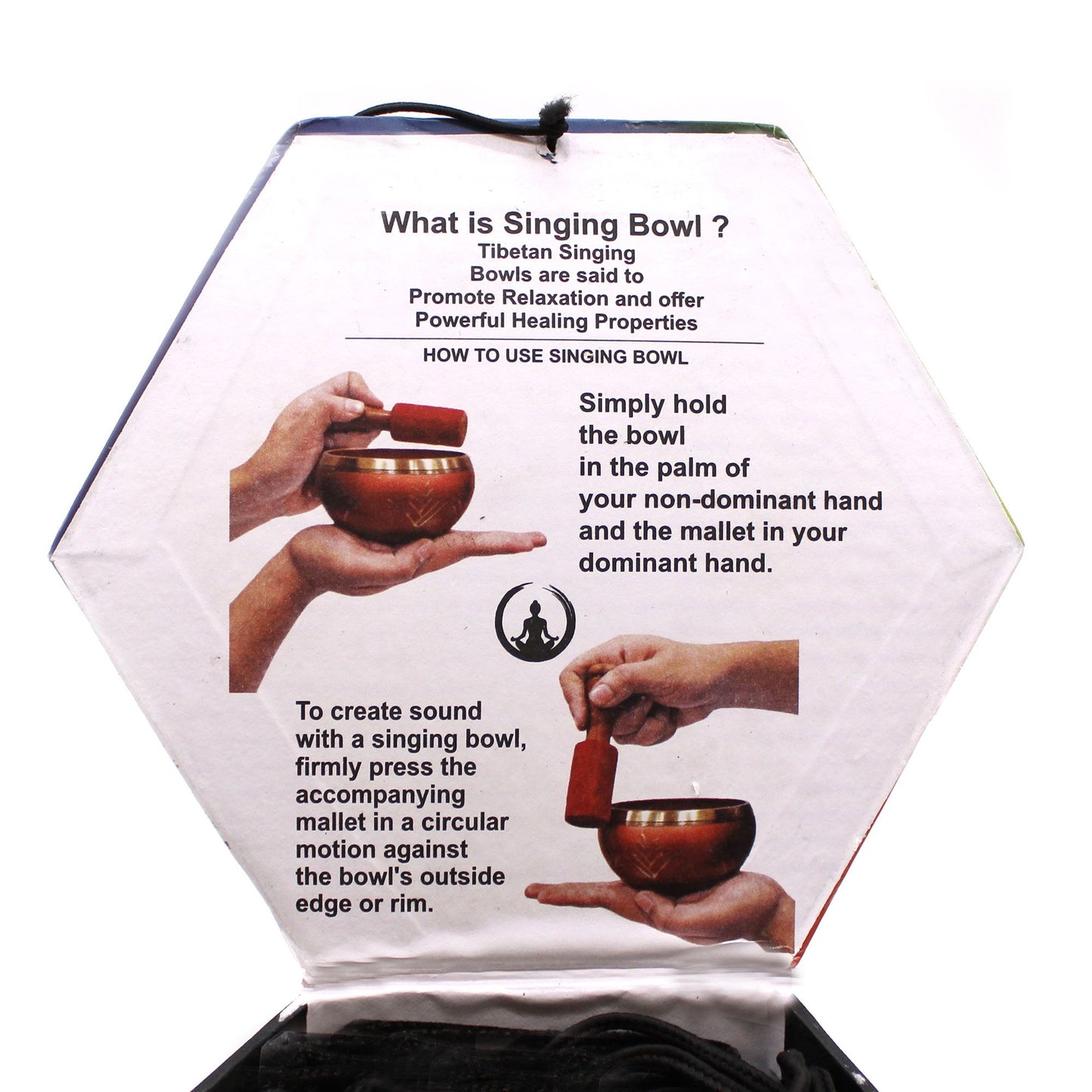 Juego de Cuenco Tibetano - Movimientos de Yoga - Blanco/Azul 10,7 cm