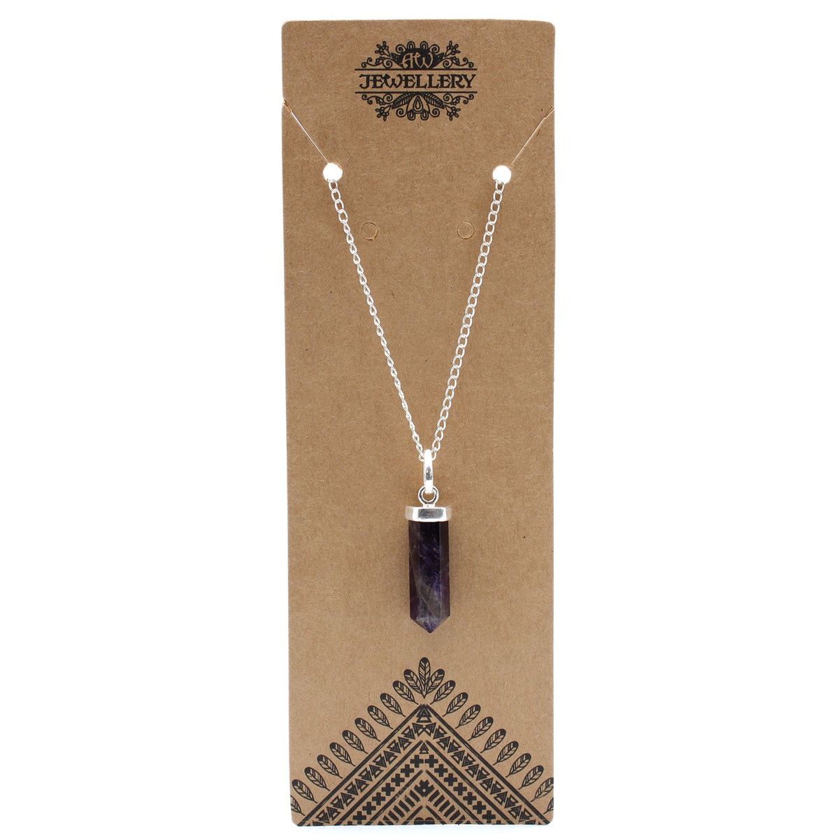 Colgante de Punto Clásico de Piedras Preciosas - Amatista