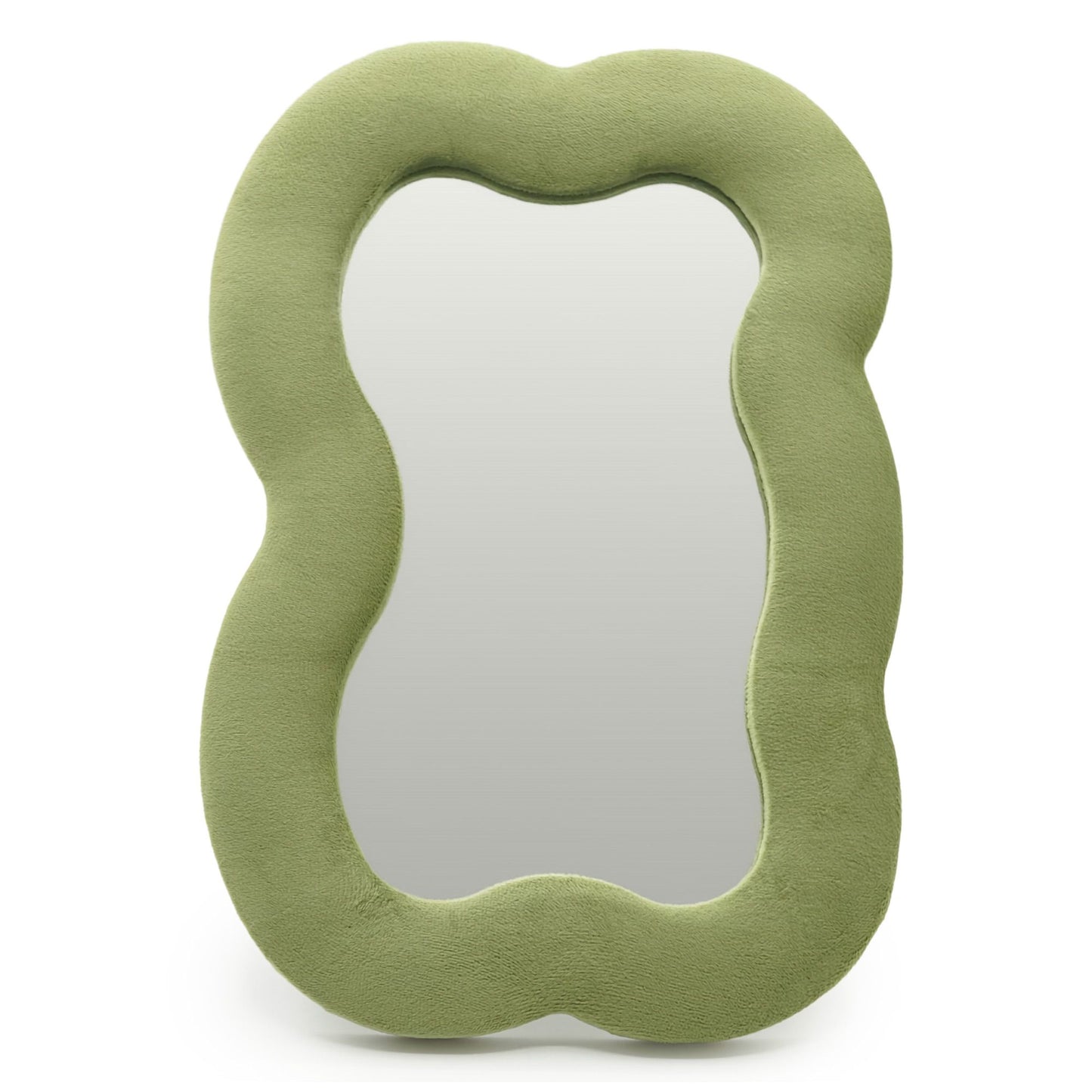 Espejo suave ondulado - Nube grande - Verde musgo (33.4x23.5x2.3cm)