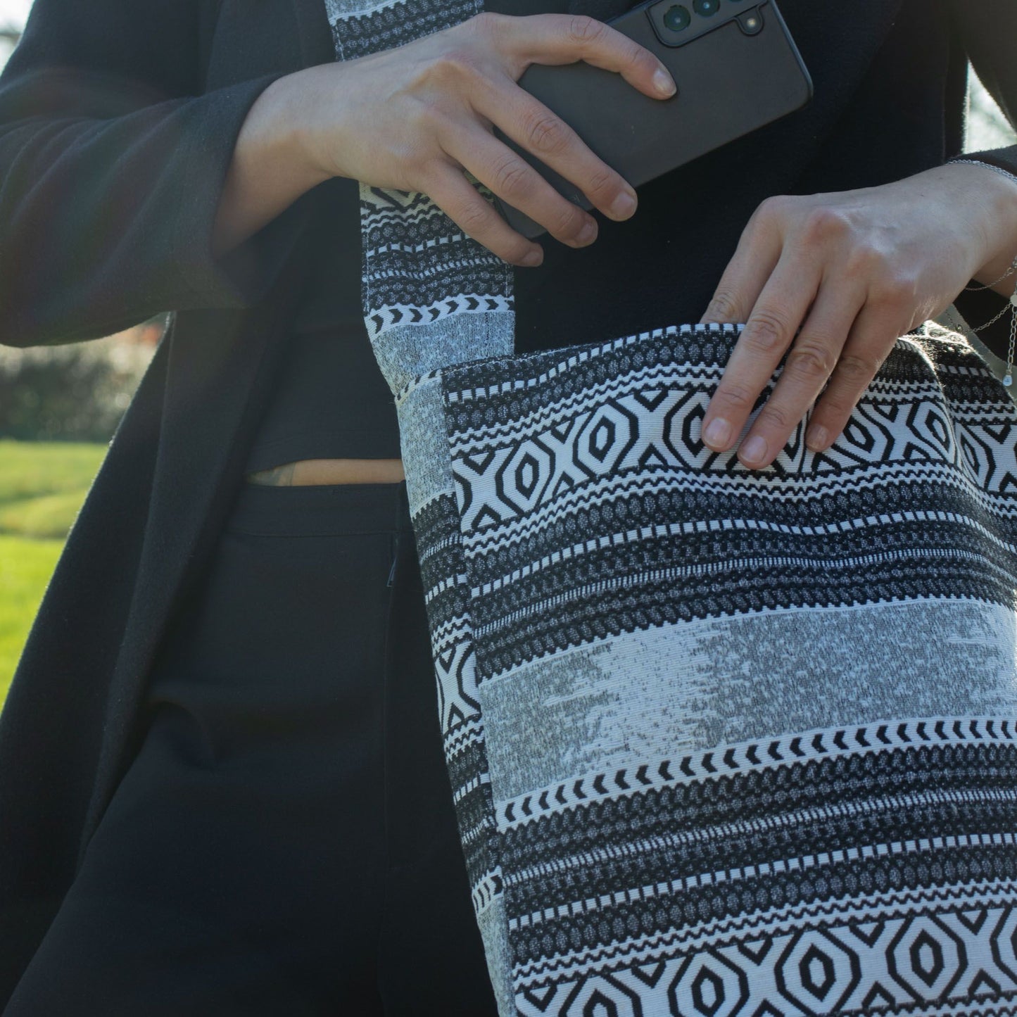 Bolsos Jacquard Naturales – Caravana Urbana – Bolso Tote Nómada