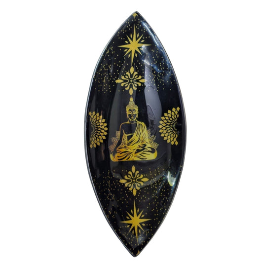 Porta Inciensos esmaltado - Aluminio - Buda dorado y negro