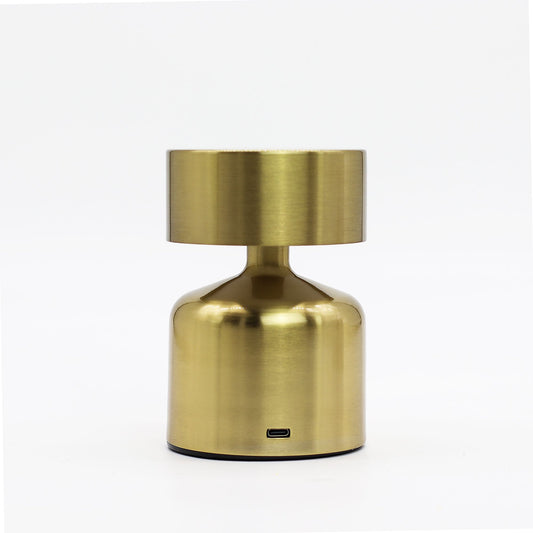 Lámpara táctil - Champiñón plano bronce - USB (C) - Recargable (400 vatios)