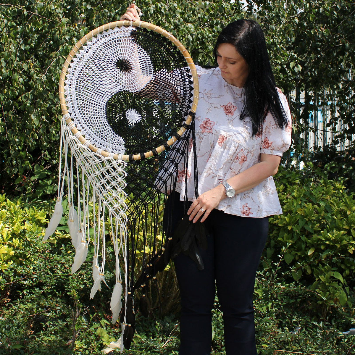 Atrapasueños Bali - Ying Yang extra grande D: 50cm