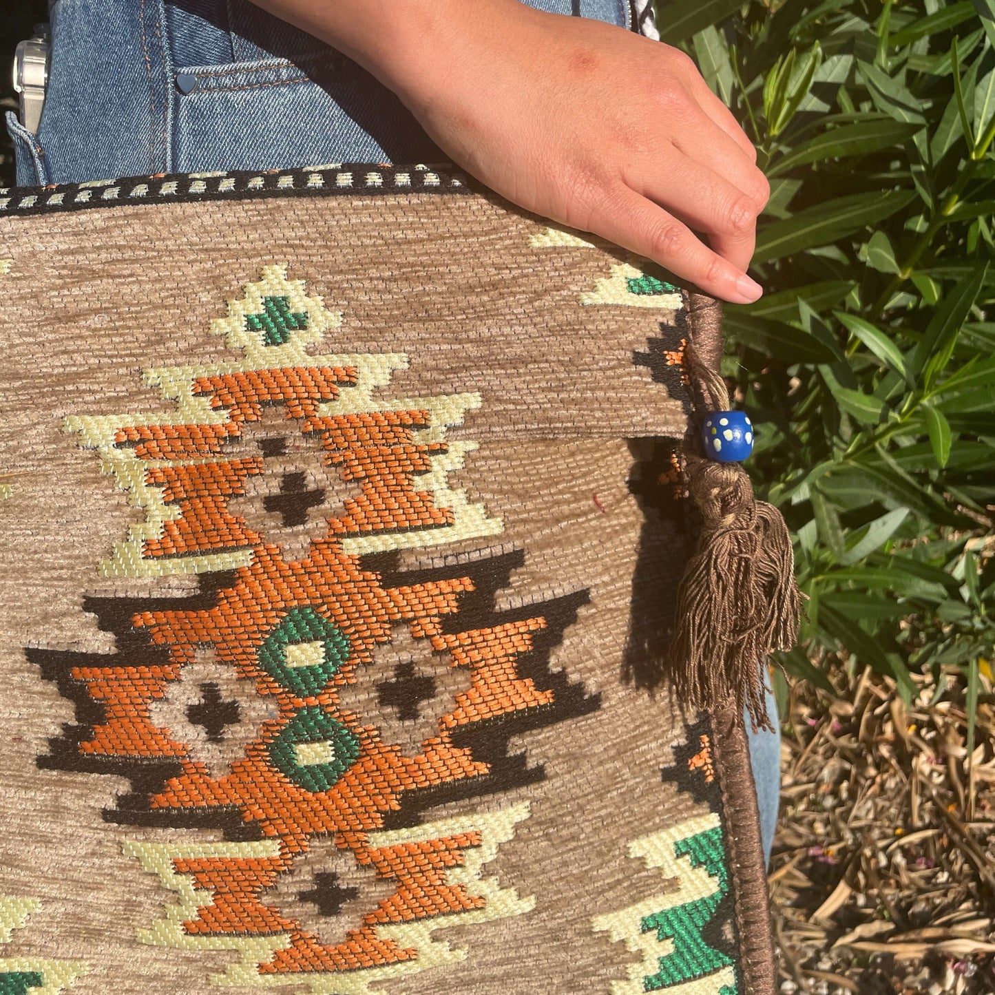 Bolso bandolera Kilim beige