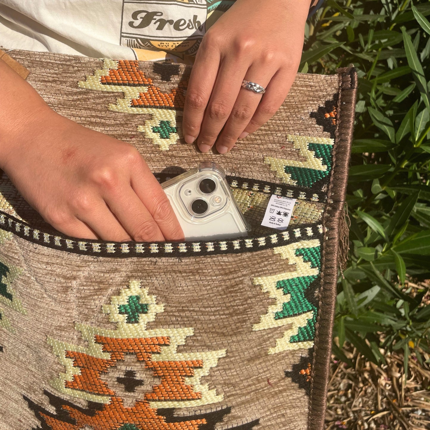 Bolso bandolera Kilim beige