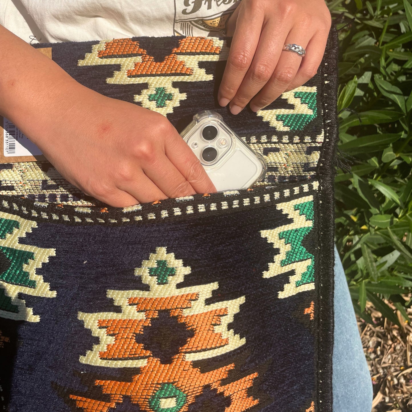 Bolso bandolera  Kilim azul marino oscuro