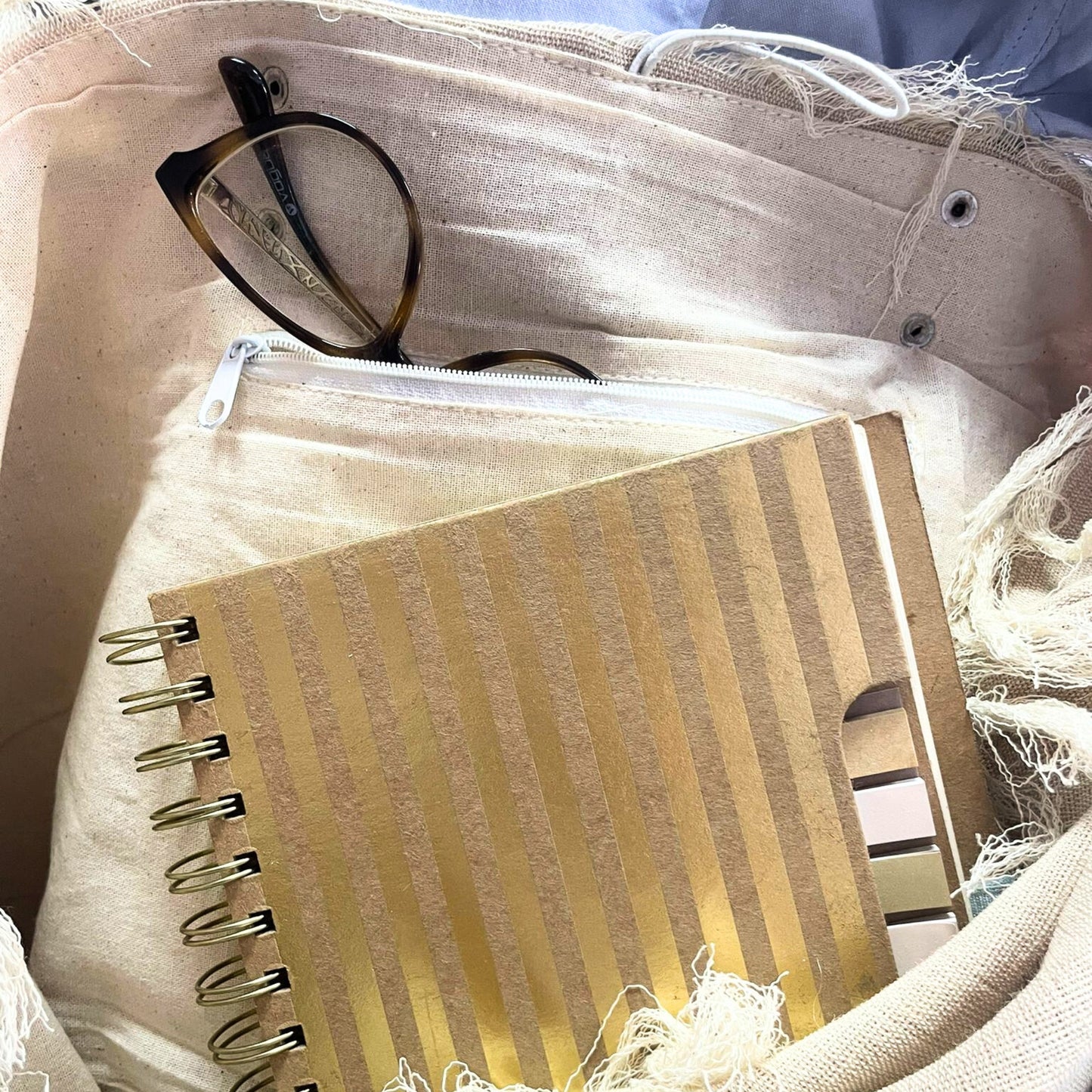 Bolso Natural Asa Piel - Flor de la Vida