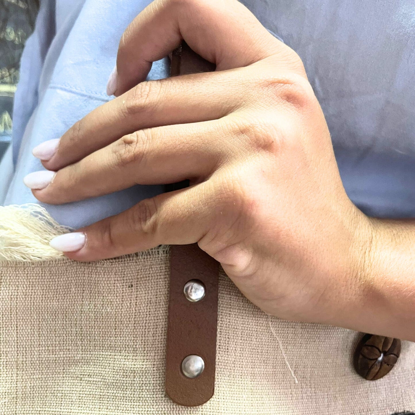 Bolso natural Asa piel  - Buda